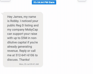 Animate GIF showing a clunky text reply.