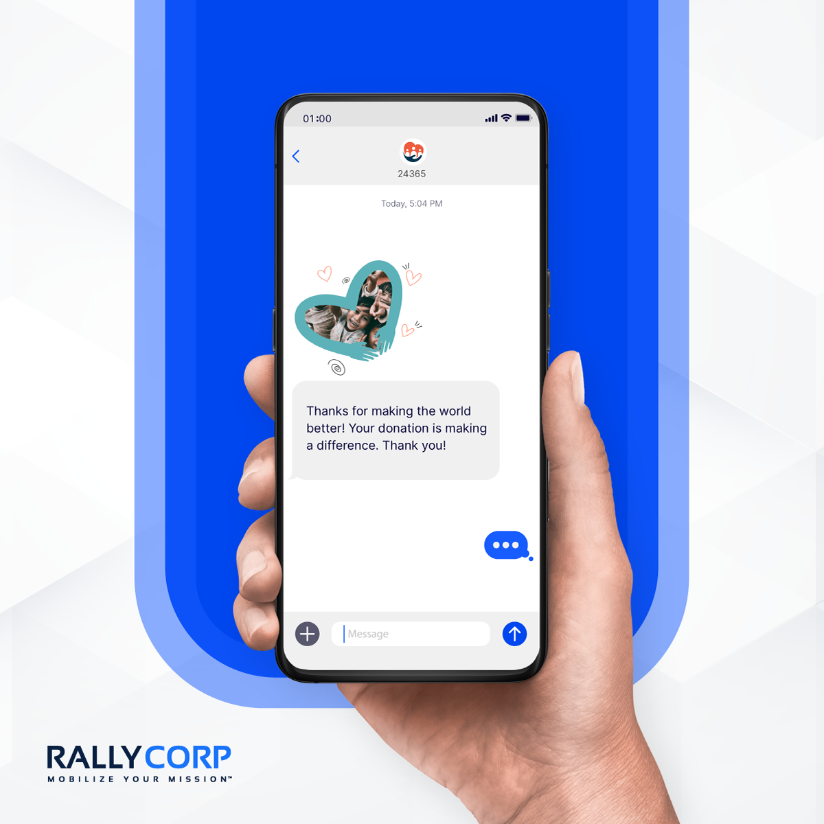 Example of a text message saying thank you.