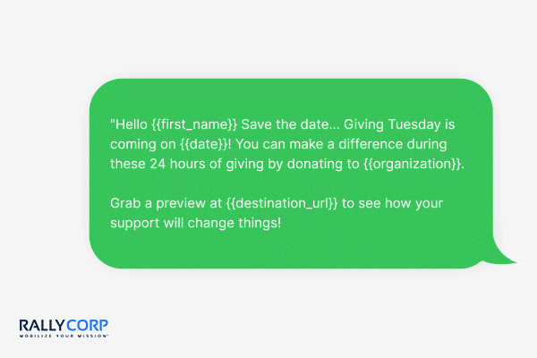 Sample Giving Tuesday text messages.